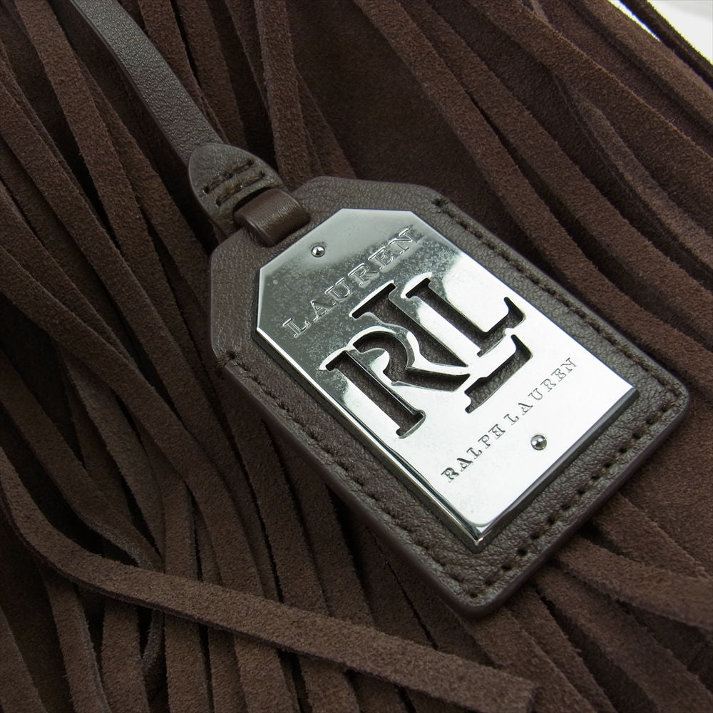 RALPH LAUREN ラルフローレン スエード フリンジ ハンド バッグ ブラウン系【中古】