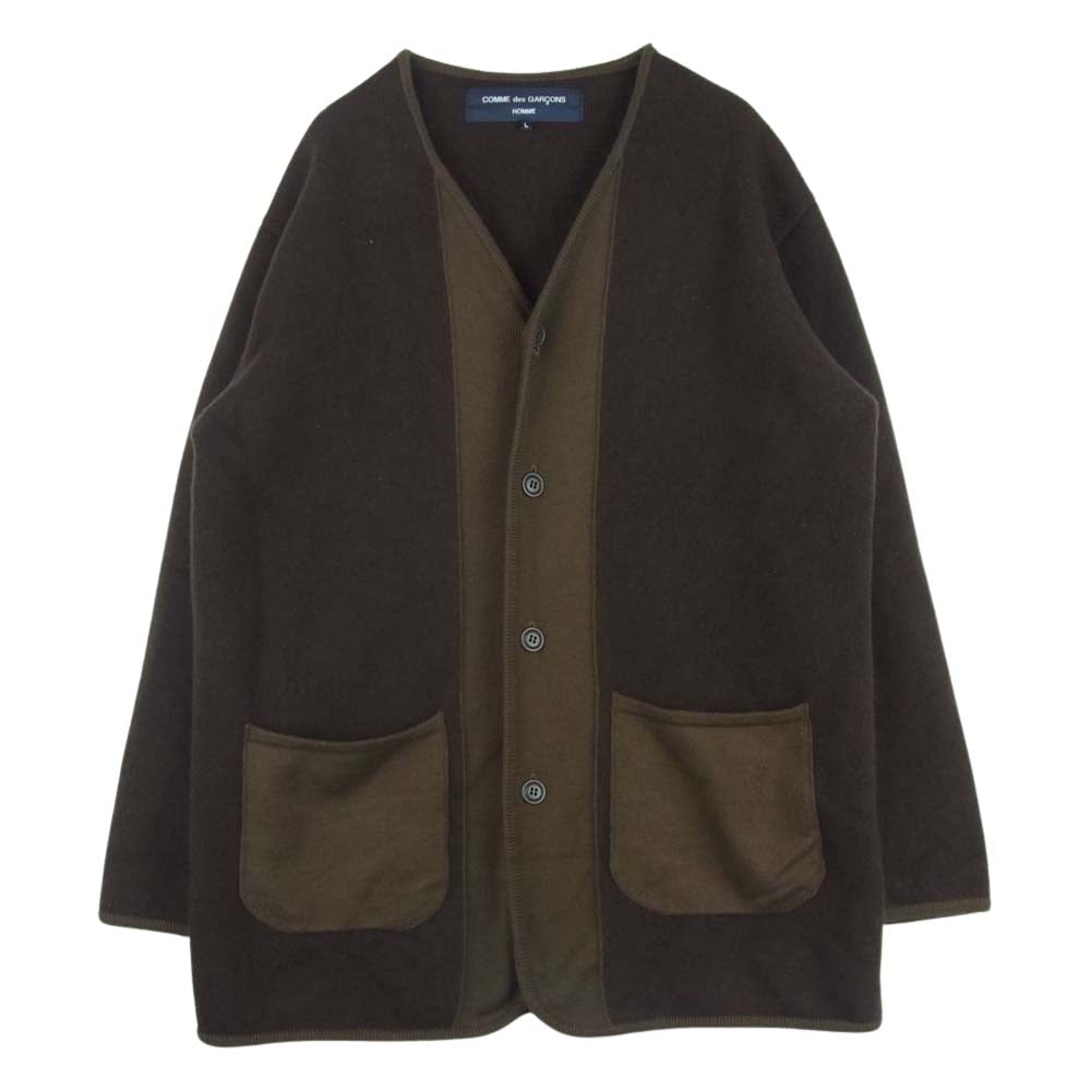 COMME des GARCONS HOMME コムデギャルソンオム 22AW HJ-N005 ウール 切替 ライナー カーディガン ブラウン系 L【中古】