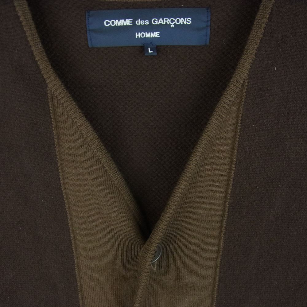 COMME des GARCONS HOMME コムデギャルソンオム 22AW HJ-N005 ウール 切替 ライナー カーディガン ブラウン系 L【中古】