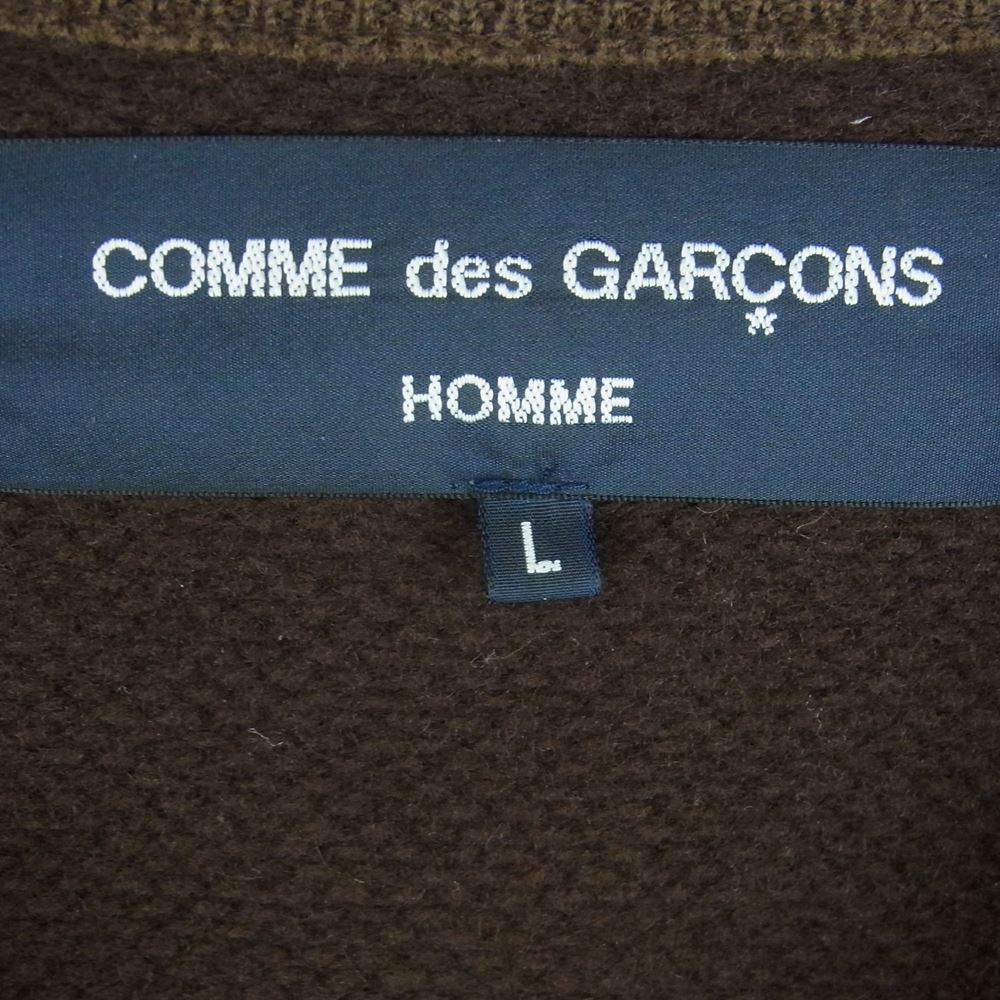 COMME des GARCONS HOMME コムデギャルソンオム 22AW HJ-N005 ウール 切替 ライナー カーディガン ブラウン系 L【中古】