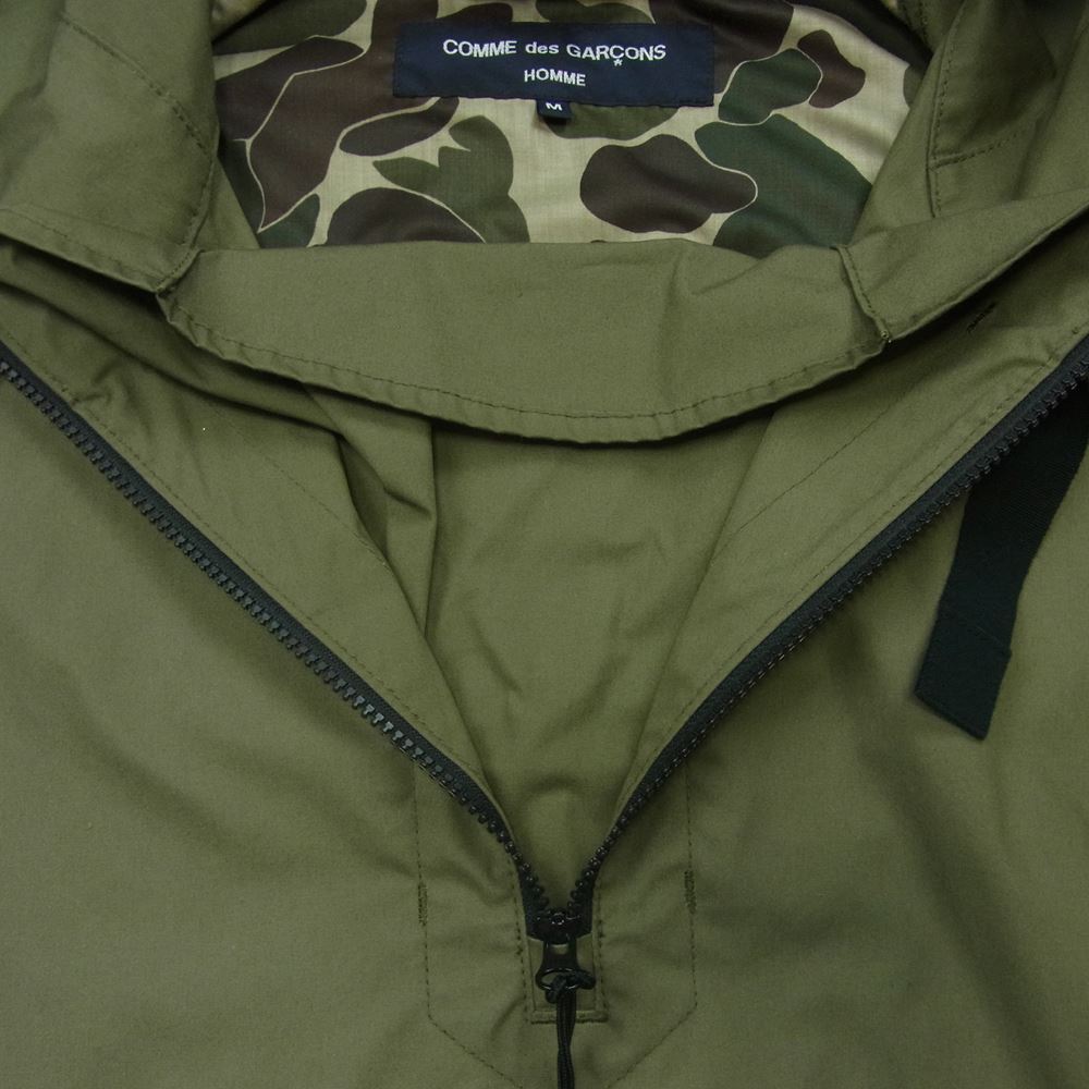 COMME des GARCONS HOMME コムデギャルソンオム 22SS HI-J007 綿エステル 高密度 ウェザー 製品加工 アノラック パーカー ジャケット カーキ系 M【中古】