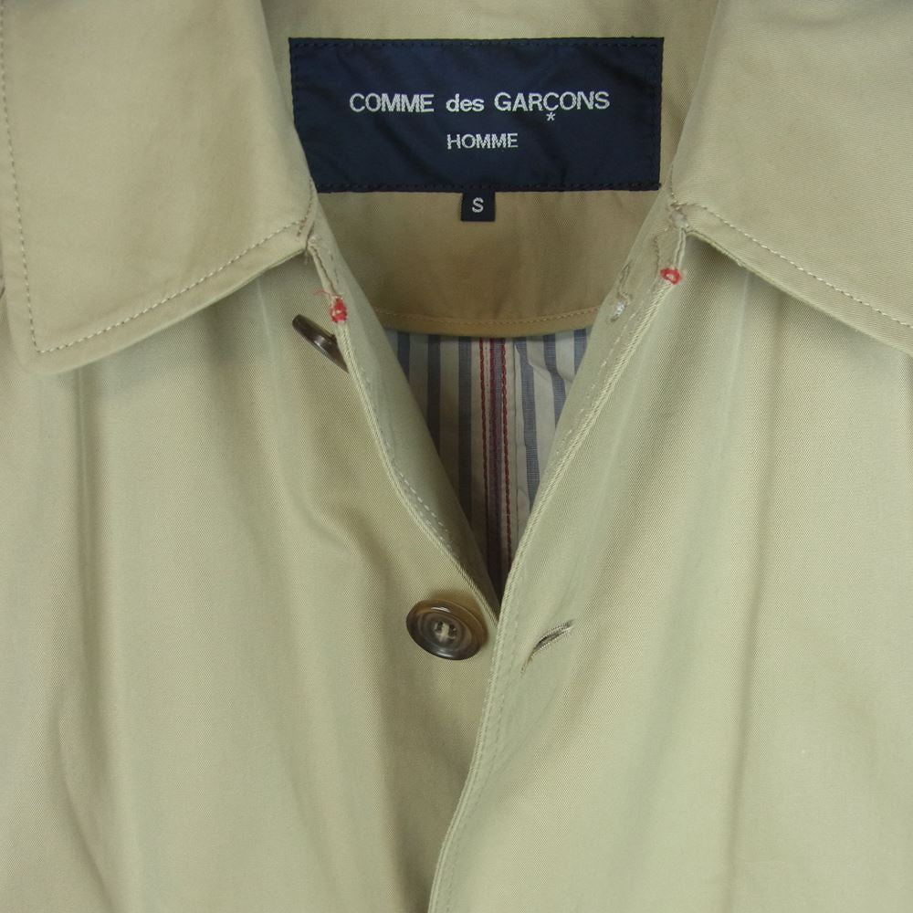COMME des GARCONS HOMME コムデギャルソンオム 19SS HC-C009 Cotton Gabarrdine Coat コットンギャバジン ステンカラー コート ベージュ系 S【中古】