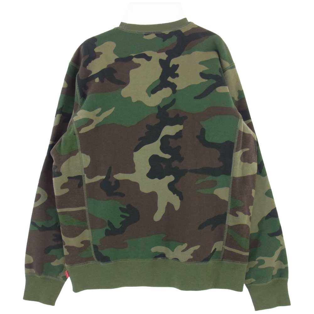Supreme シュプリーム 15AW  Box Logo Crewneck ボックスロゴ クルーネック スウェット トレーナー カモフラ 迷彩 カーキ系 M【中古】