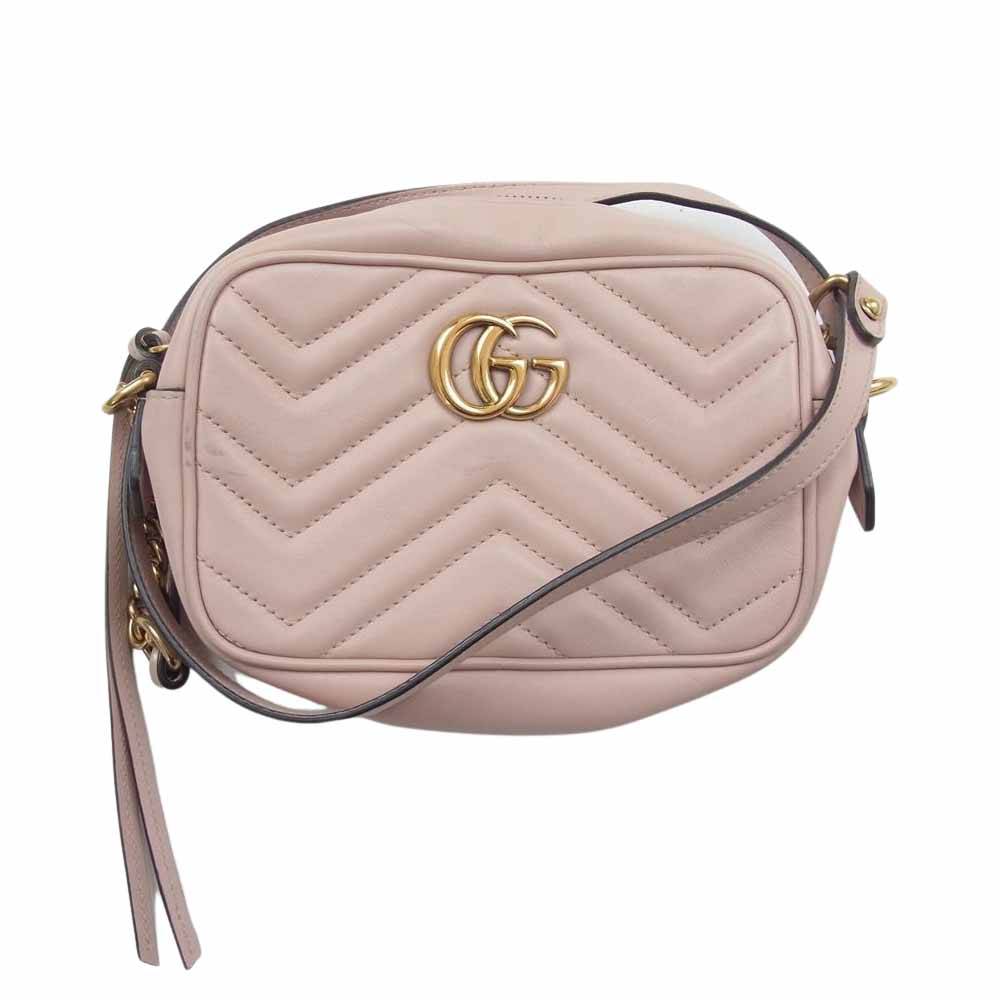 GUCCI グッチ 448065 GG MARMONT GGマーモント 斜め掛け チェーン ショルダー バッグ ピンク系【中古】