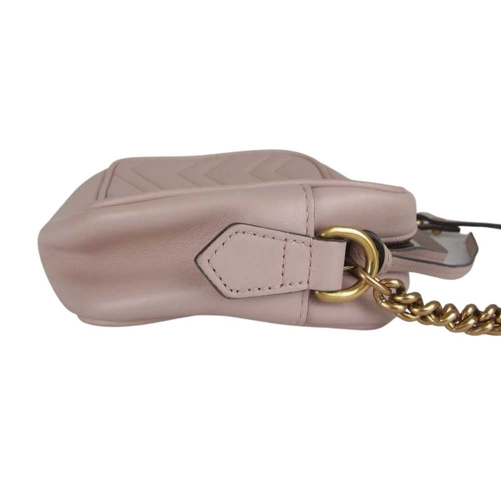 GUCCI グッチ 448065 GG MARMONT GGマーモント 斜め掛け チェーン ショルダー バッグ ピンク系【中古】