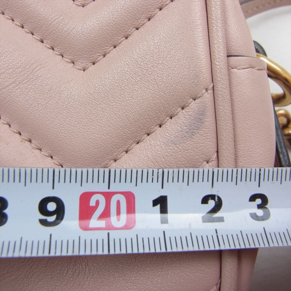 GUCCI グッチ 448065 GG MARMONT GGマーモント 斜め掛け チェーン ショルダー バッグ ピンク系【中古】
