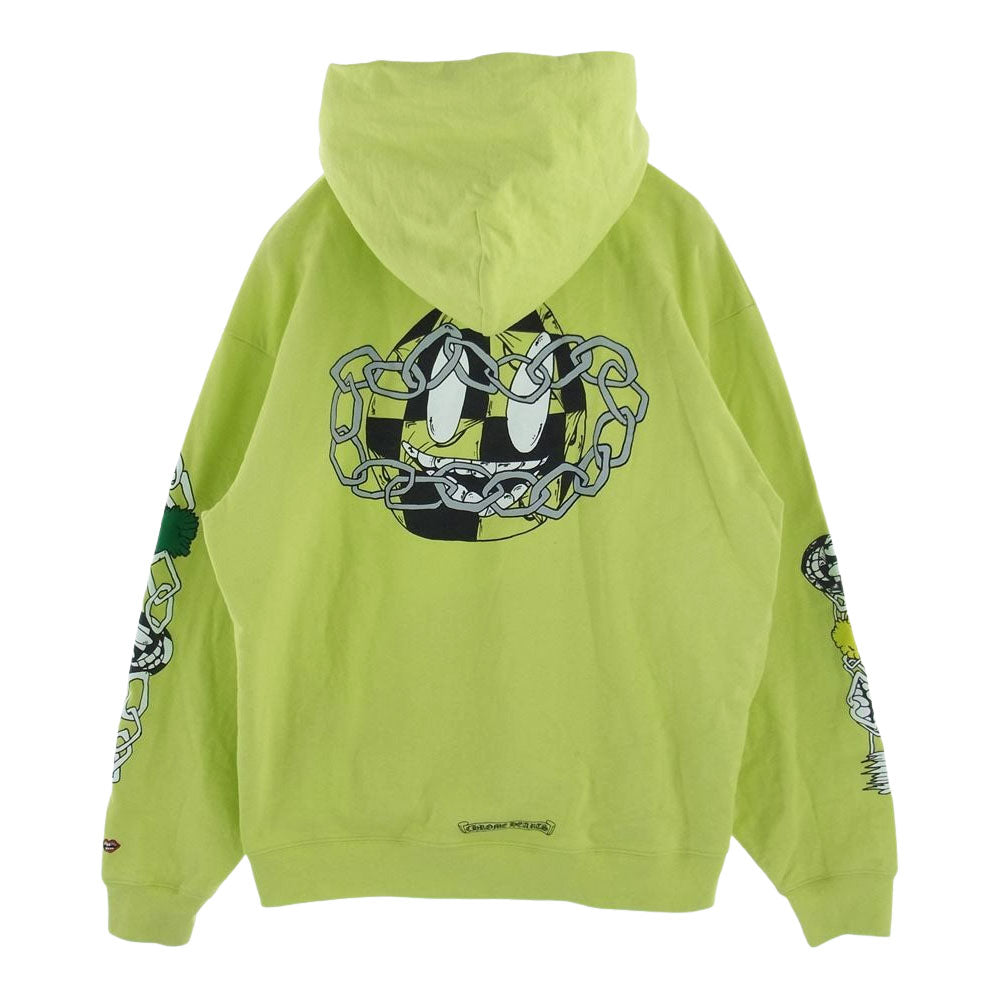 CHROME HEARTS クロムハーツ（原本無） × MATTY BOY マッティ ボーイ 国内正規店レシート付属 22AW PPO CHAIN GAME チェーンゲーム プルオーバー パーカー  蛍光グリーン系 XXL【中古】