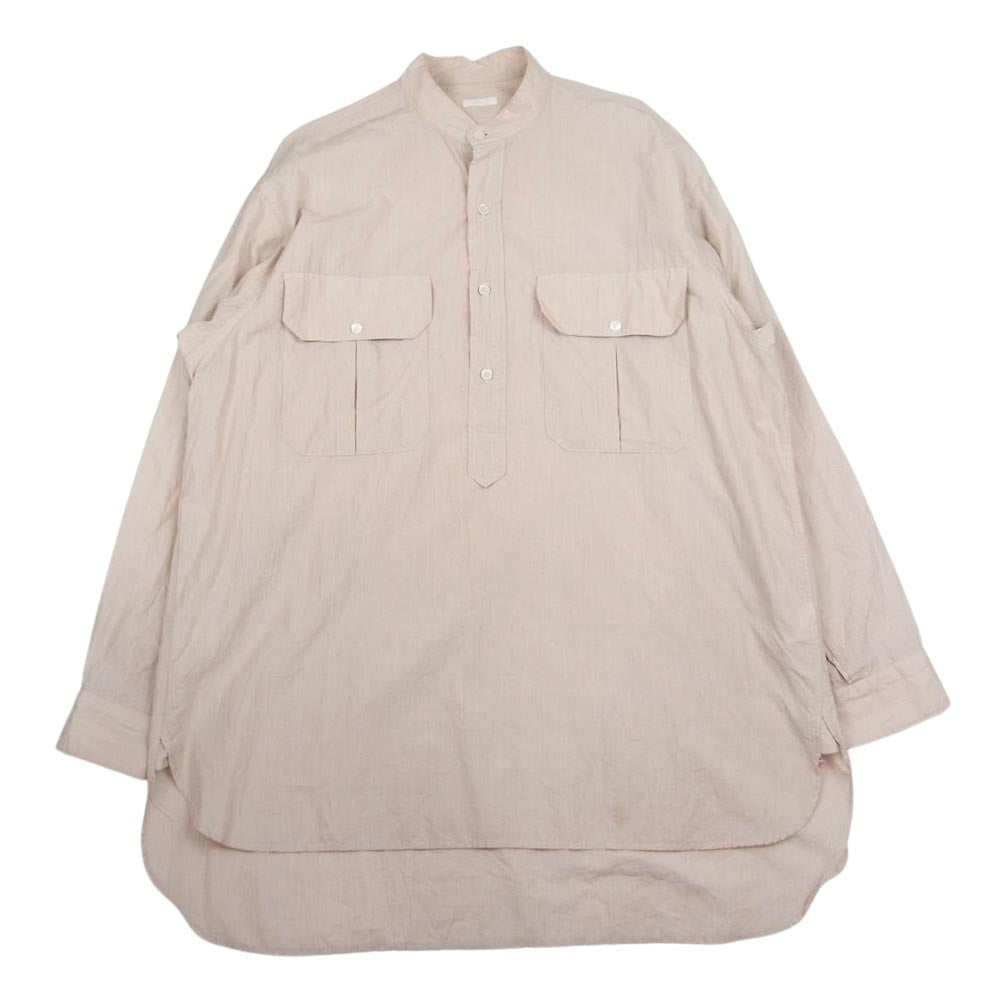 COMOLI コモリ 21SS T01-02005 バンドカラー プルオーバー カーゴシャツ ベージュ系 3【中古】