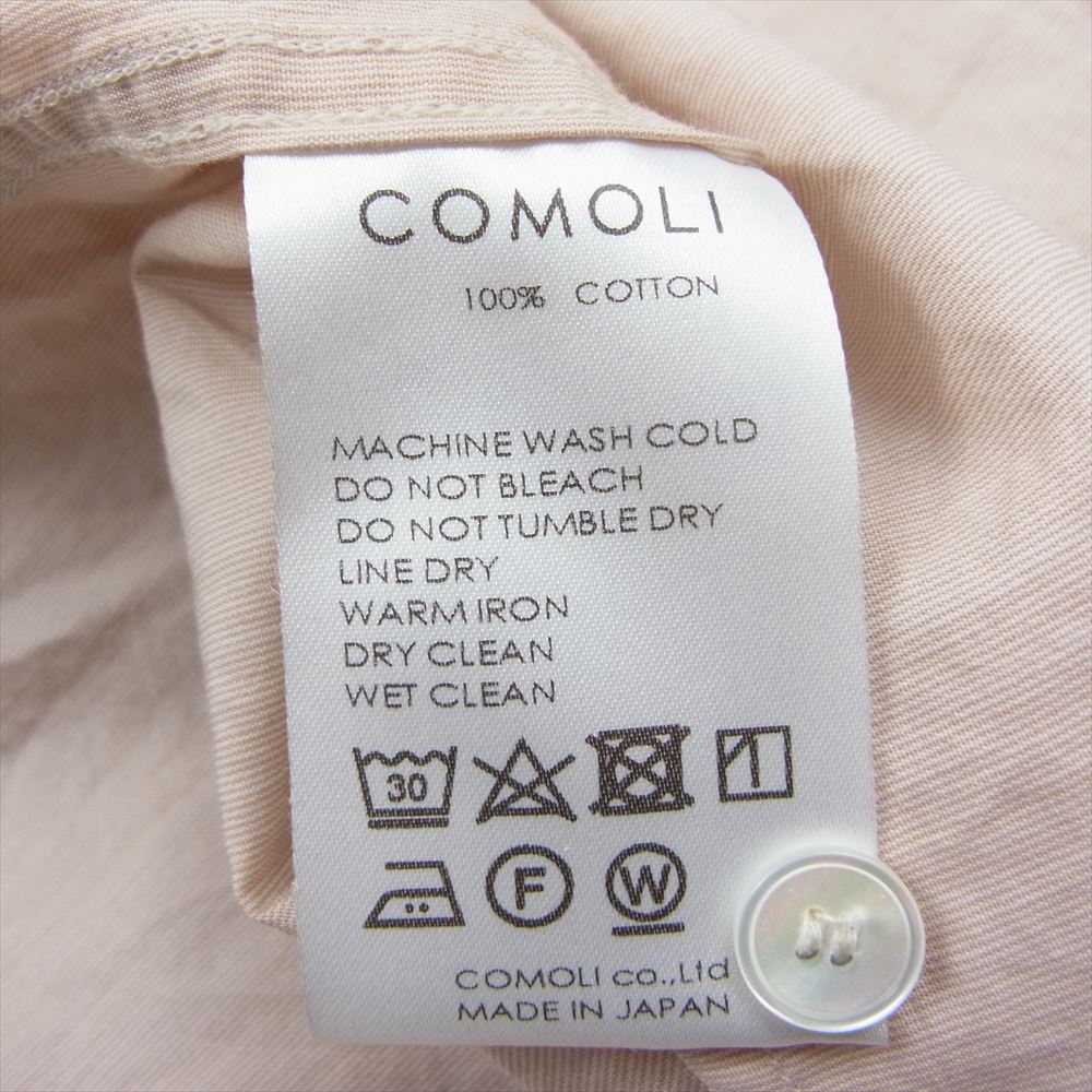 COMOLI コモリ 21SS T01-02005 バンドカラー プルオーバー カーゴシャツ ベージュ系 3【中古】