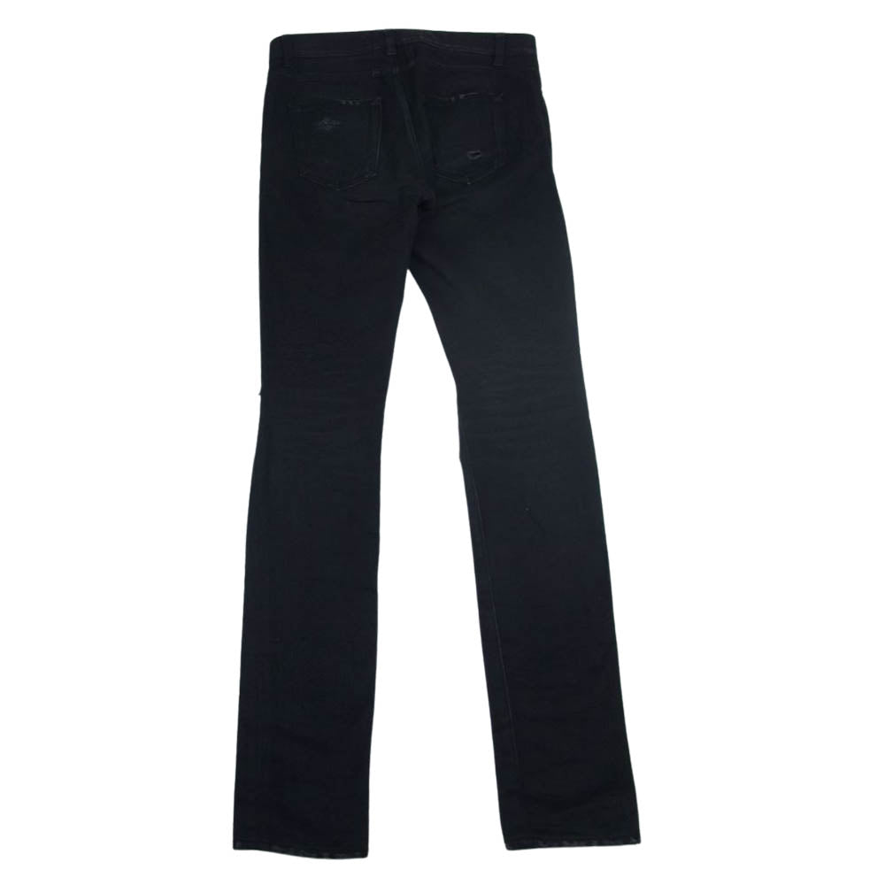 SAINT LAURENT サンローラン 391659 Y8691 デストロイクラッシュ ダメージ加工 スキニー デニム パンツ ブラック系 29【中古】