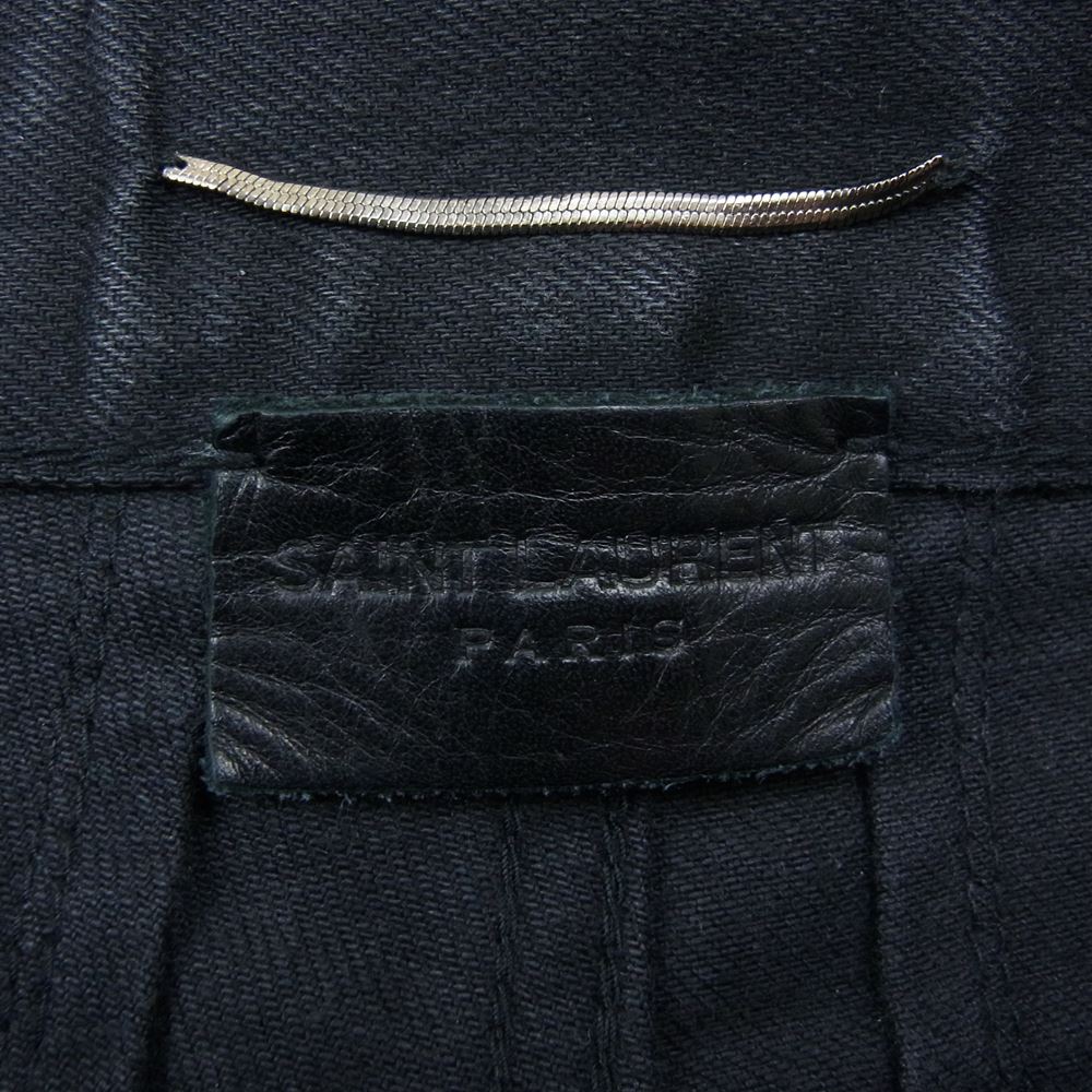 SAINT LAURENT サンローラン 391659 Y8691 デストロイクラッシュ ダメージ加工 スキニー デニム パンツ ブラック系 29【中古】