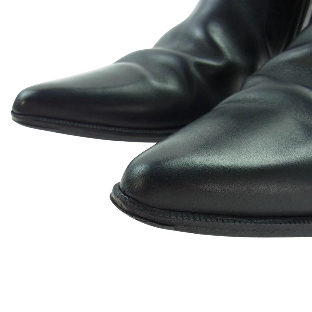 SAINT LAURENT サンローラン 345601 サイドジップ レザー ブーツ ブラック系 40【中古】