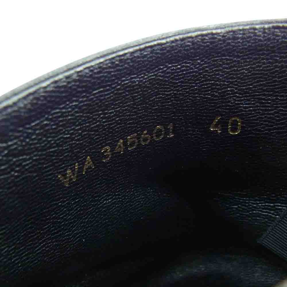 SAINT LAURENT サンローラン 345601 サイドジップ レザー ブーツ ブラック系 40【中古】