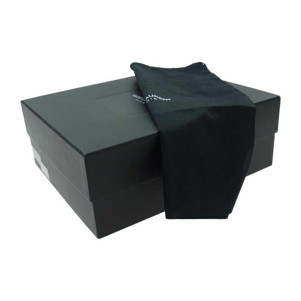 SAINT LAURENT サンローラン 345601 サイドジップ レザー ブーツ ブラック系 40【中古】