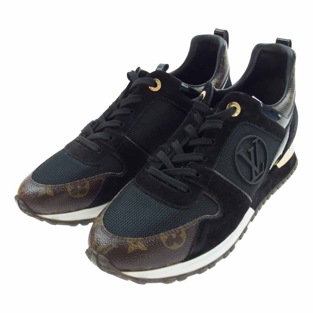 LOUIS VUITTON ルイ・ヴィトン 1A3CVZ モノグラム ランアウェイ コーティング キャンバス  スエード スニーカー ブラック系 ブラウン系 40.5【中古】