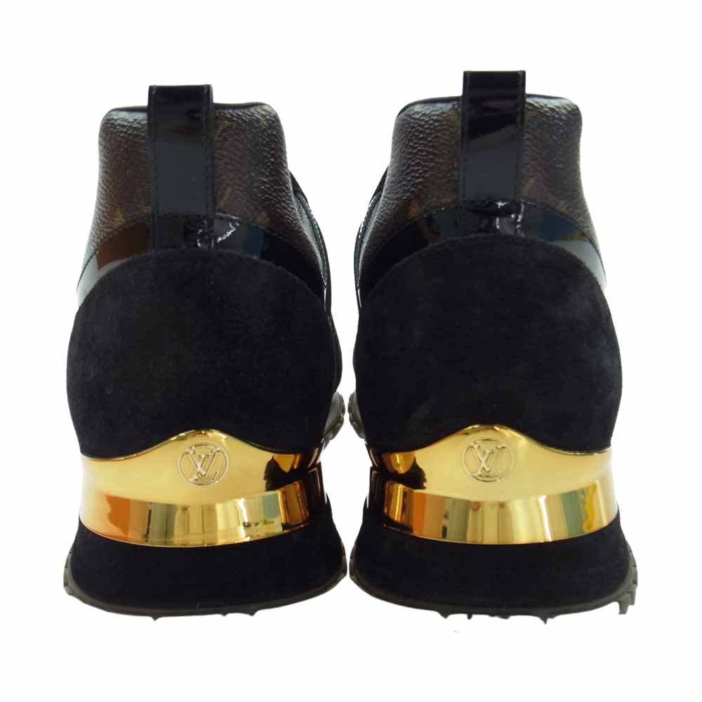 LOUIS VUITTON ルイ・ヴィトン 1A3CVZ モノグラム ランアウェイ コーティング キャンバス  スエード スニーカー ブラック系 ブラウン系 40.5【中古】
