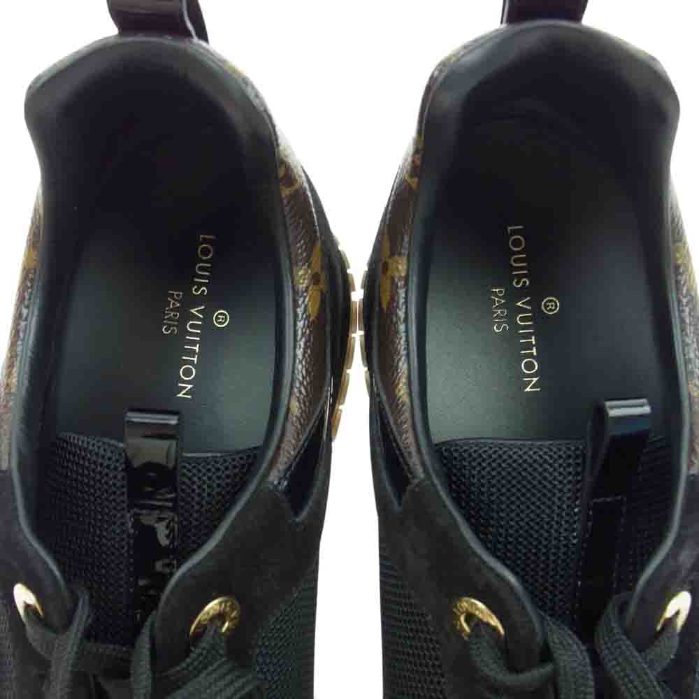 LOUIS VUITTON ルイ・ヴィトン 1A3CVZ モノグラム ランアウェイ コーティング キャンバス  スエード スニーカー ブラック系 ブラウン系 40.5【中古】