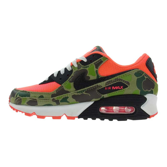 NIKE ナイキ CW6024-600 AIR MAX 90 SP REVERSE DUCK CAMO INFRARED エアマックス90 リバースダック カモ ローカット スニーカー グリーン系 ピンク系 25.5cm【美品】【中古】