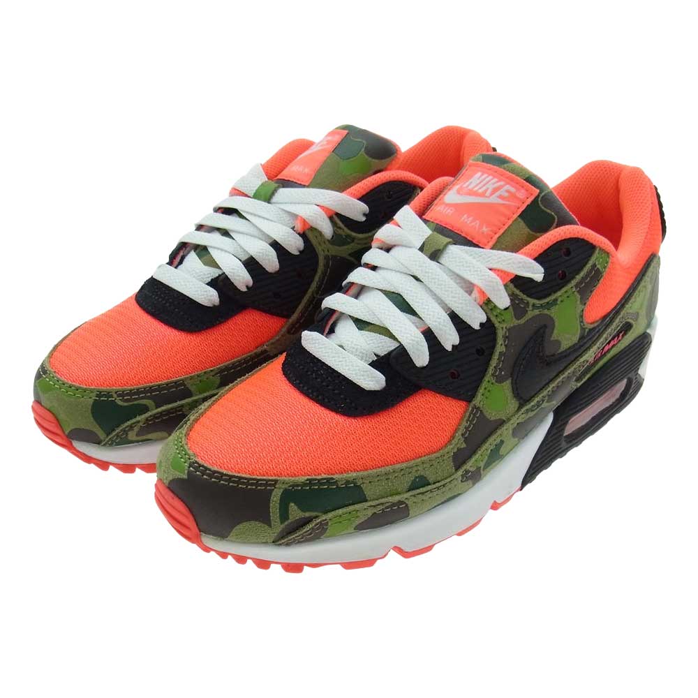 NIKE ナイキ CW6024-600 AIR MAX 90 SP REVERSE DUCK CAMO INFRARED エアマックス90 リバースダック カモ ローカット スニーカー グリーン系 ピンク系 25.5cm【美品】【中古】