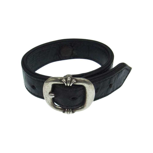 CHROME HEARTS クロムハーツ（原本無） GUNSLINGER ガンスリンガー クロスボール レザー ブレスレット ブラック系【中古】