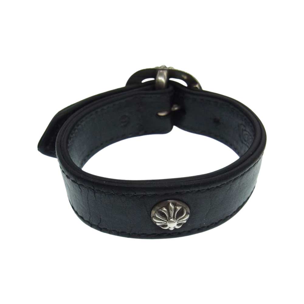 CHROME HEARTS クロムハーツ（原本無） GUNSLINGER ガンスリンガー クロスボール レザー ブレスレット ブラック系【中古】