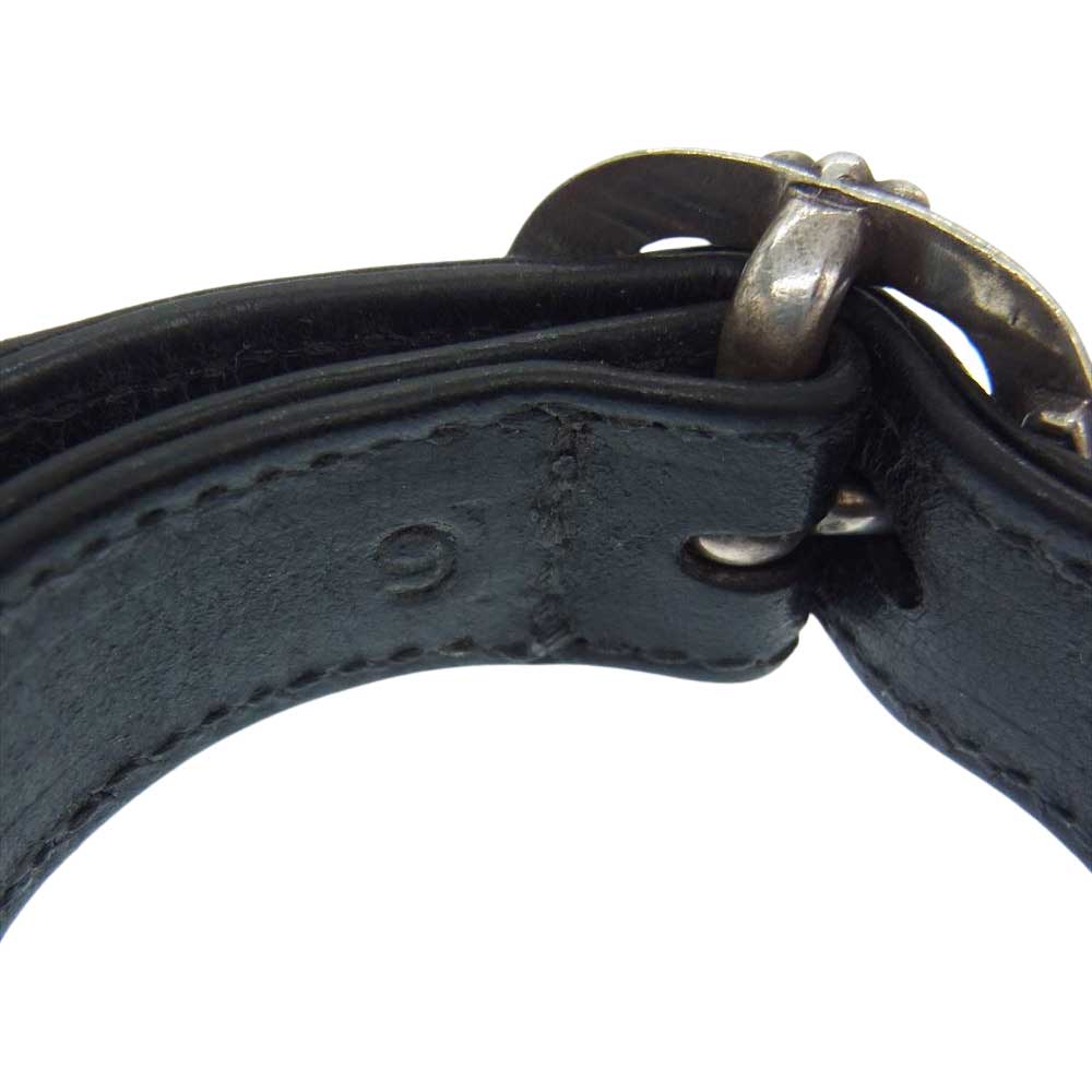 CHROME HEARTS クロムハーツ（原本無） GUNSLINGER ガンスリンガー クロスボール レザー ブレスレット ブラック系【中古】