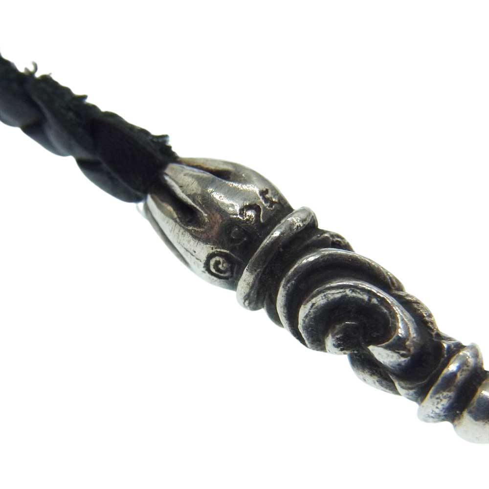 CHROME HEARTS クロムハーツ（原本無） VULCAN CROSS SM BC スモール バルカンクロス レザーブレイド ネックレス シルバー系【中古】