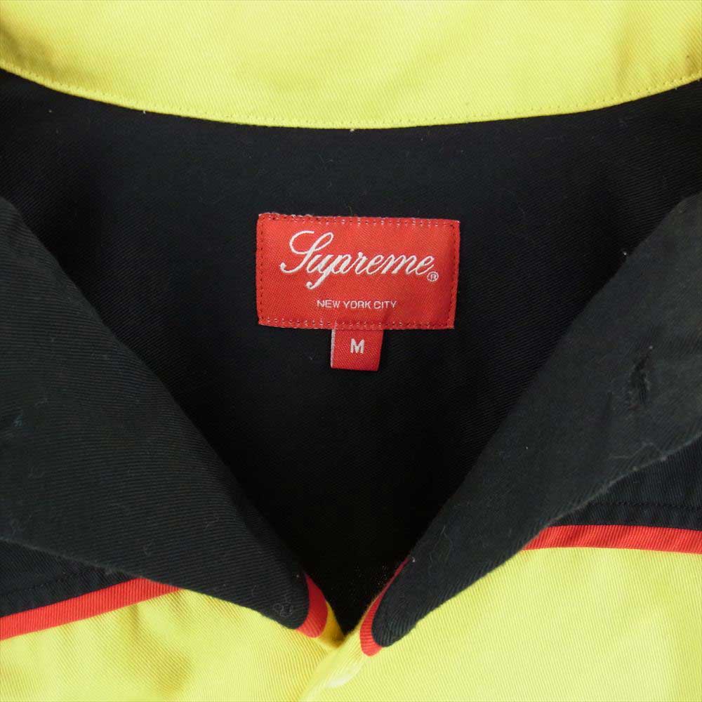 Supreme シュプリーム 18SS Color Blocked Work Shirt ワークシャツ 半袖 イエロー系 ブラック系 M【中古】