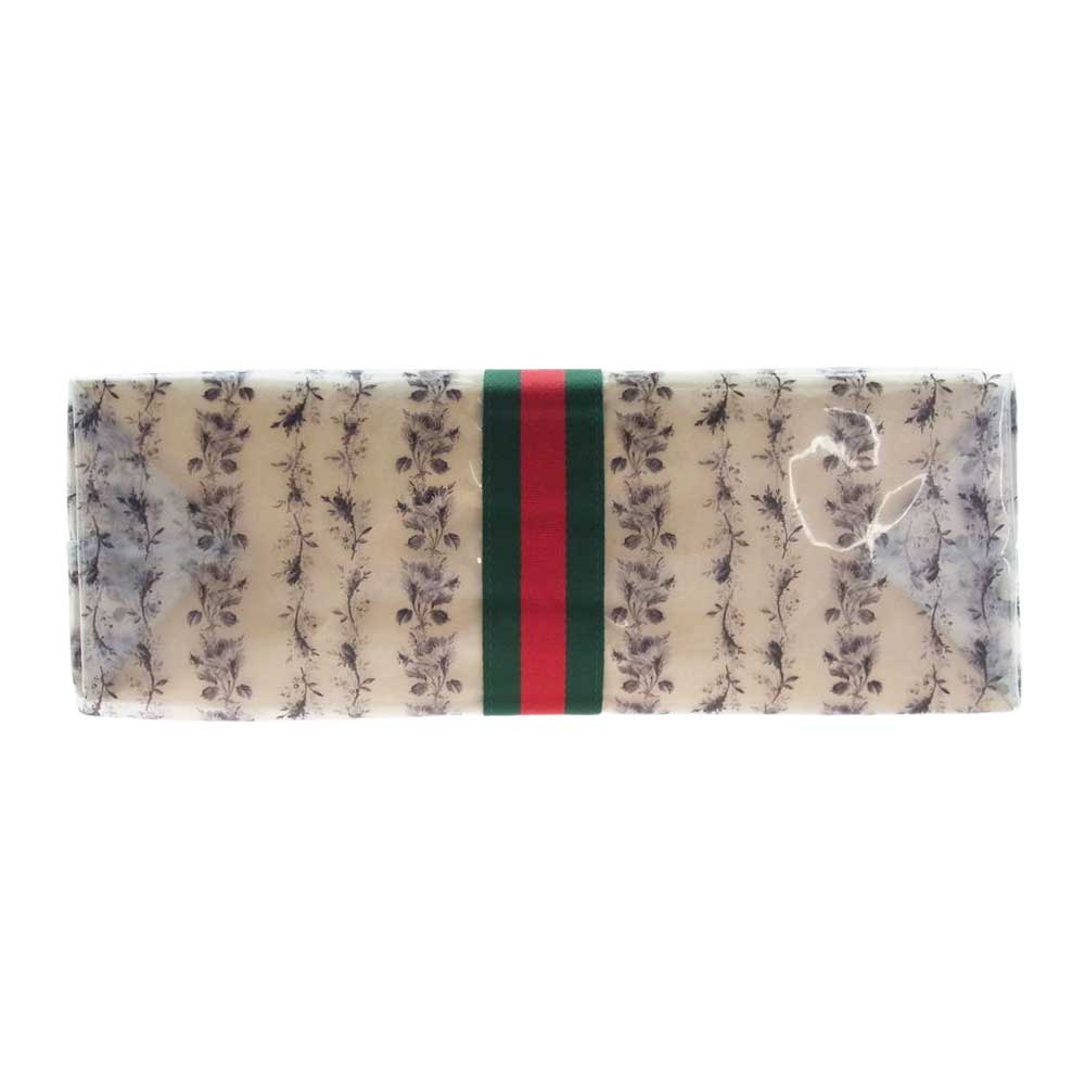 GUCCI グッチ GARDEN ガーデン × COMME des GARCONS コムデギャルソン OD-K201 PVC ローズプリント トートバッグ ライトブラウン系【中古】