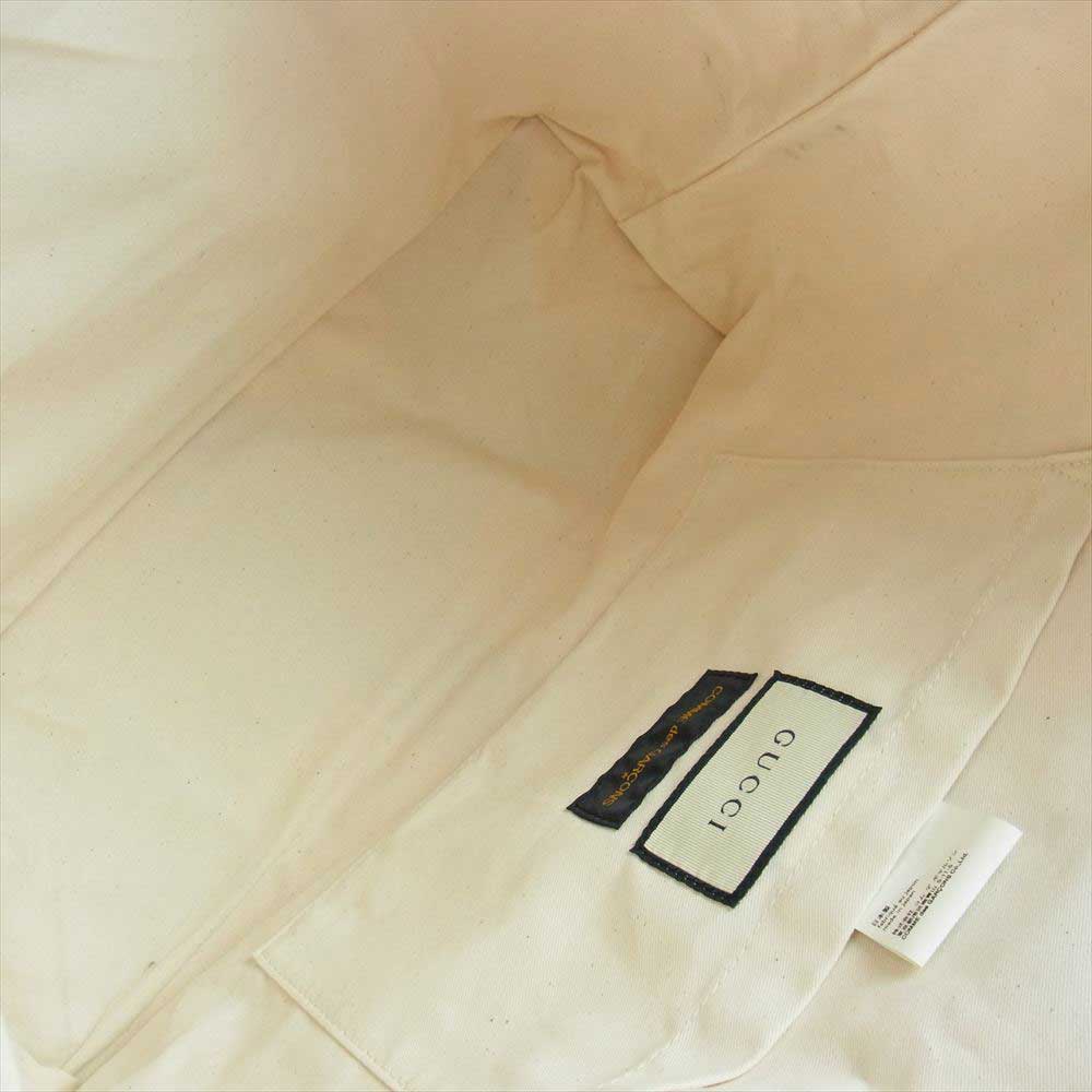 GUCCI グッチ GARDEN ガーデン × COMME des GARCONS コムデギャルソン OD-K201 PVC ローズプリント トートバッグ ライトブラウン系【中古】