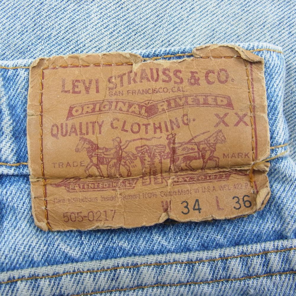Levi's リーバイス 505-0217 ジッパーフライ ストレート デニム パンツ インディゴブルー系 34【中古】