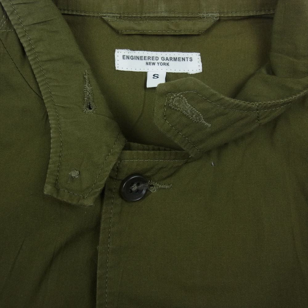 Engineered Garments エンジニアードガーメンツ スタンドカラー ミリタリー シャツ ジャケット カーキ系 S【中古】