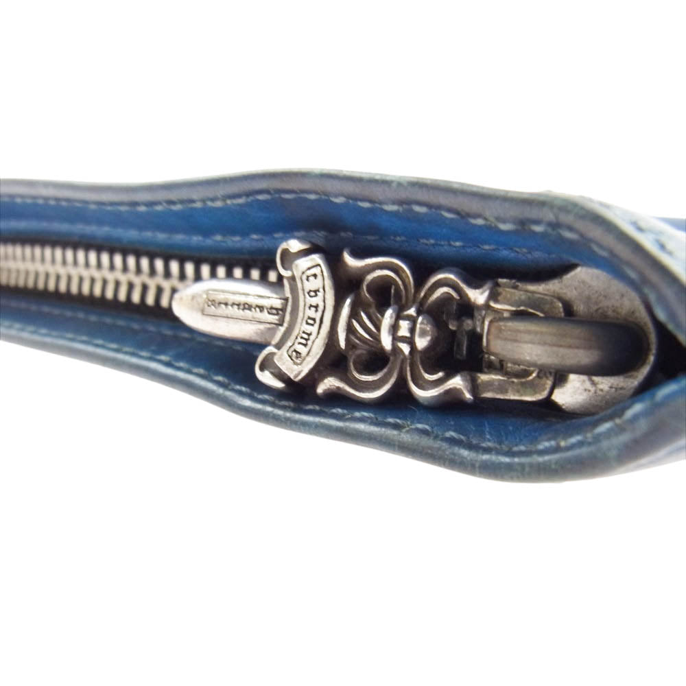 CHROME HEARTS クロムハーツ（原本無） ZPR CHNG PURSE #2 チェンジパース ダガージップ ポーチ ブルー ブルー系【中古】