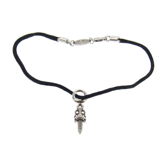 CHROME HEARTS クロムハーツ（原本無） KZ ケーゼット ダガー スタック シルク ブレスレット ブラック系 シルバー系【中古】
