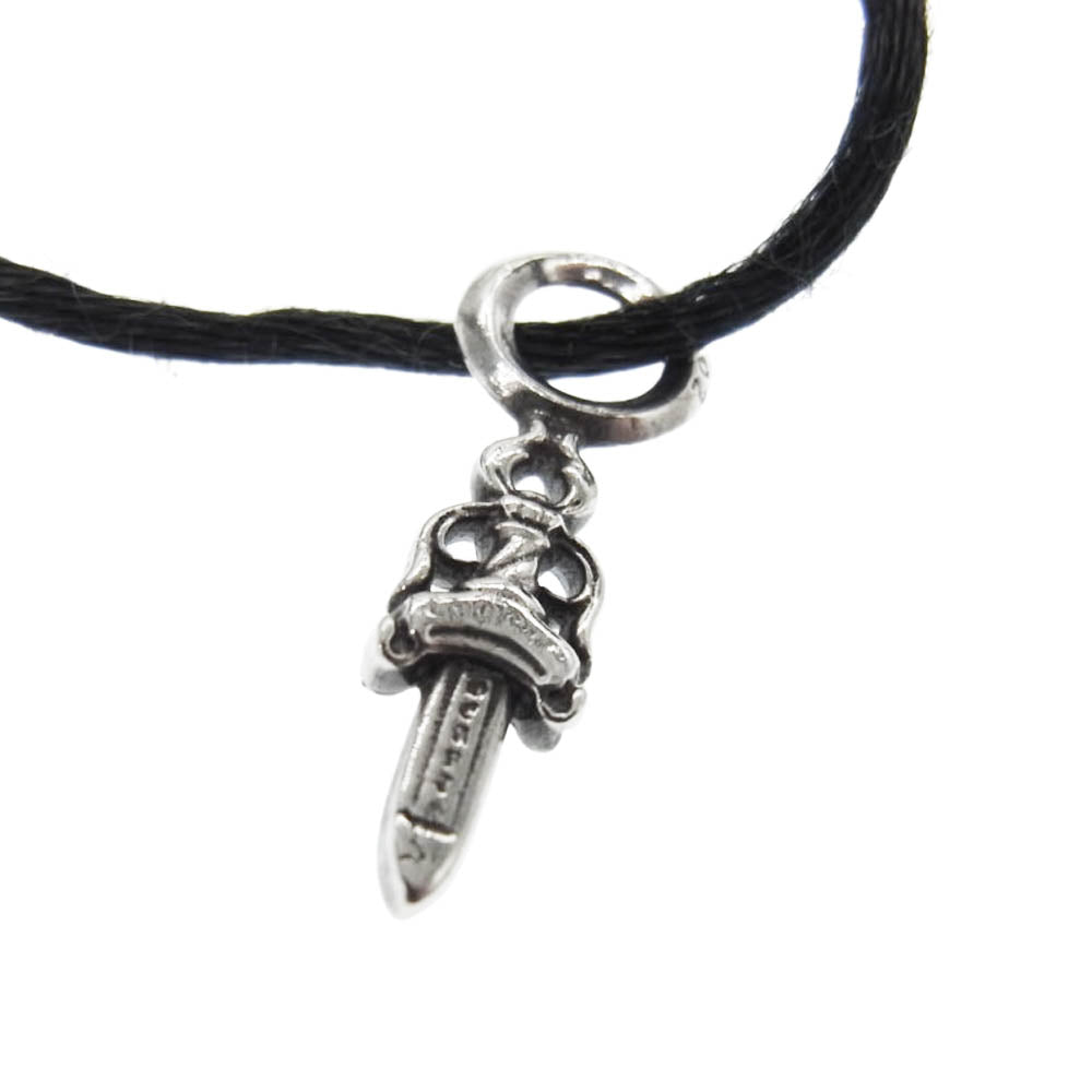 CHROME HEARTS クロムハーツ（原本無） KZ ケーゼット ダガー スタック シルク ブレスレット ブラック系 シルバー系【中古】
