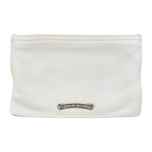 CHROME HEARTS クロムハーツ（原本無） ZPR CHNG PURSE #2 チェンジパース ダガージップ ポーチ ホワイト ホワイト系【中古】