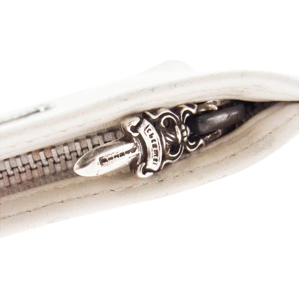 CHROME HEARTS クロムハーツ（原本無） ZPR CHNG PURSE #2 チェンジパース ダガージップ ポーチ ホワイト ホワイト系【中古】