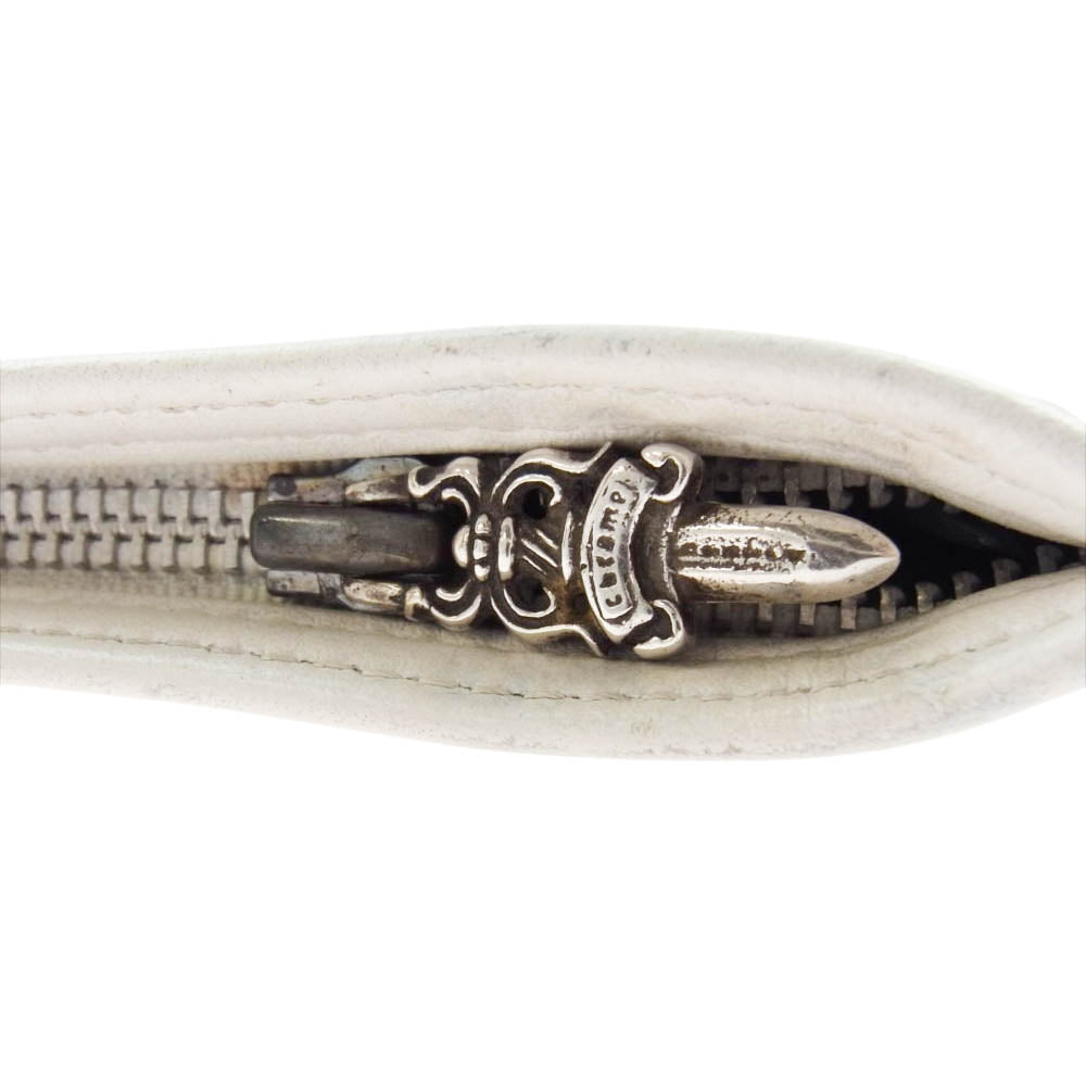 CHROME HEARTS クロムハーツ（原本無） ZPR CHNG PURSE #2 チェンジパース ダガージップ ポーチ ホワイト ホワイト系【中古】