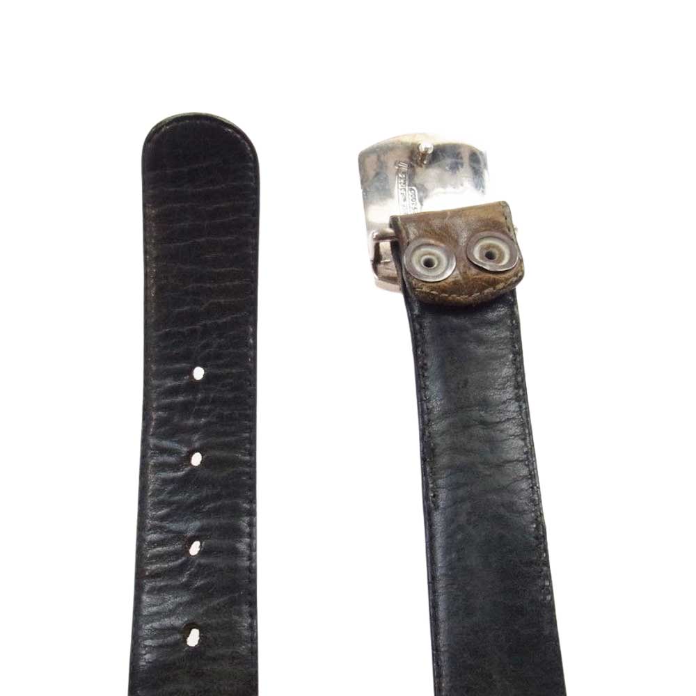 CHROME HEARTS クロムハーツ（原本無） BUCKL MIL DGR ミリタリー レイズド ダガー バックル レザー ベルト ブラウン系【中古】