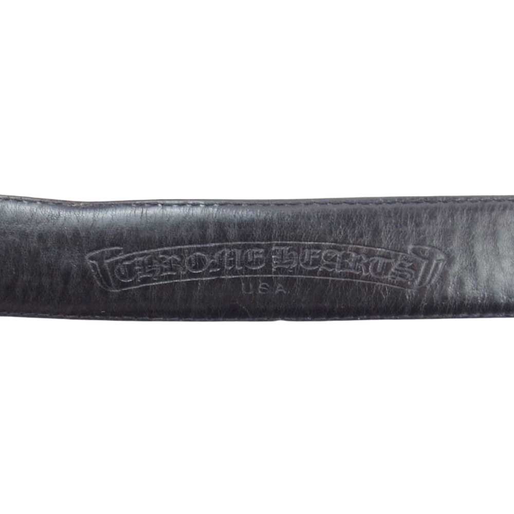 CHROME HEARTS クロムハーツ（原本無） BUCKL MIL DGR ミリタリー レイズド ダガー バックル レザー ベルト ブラウン系【中古】