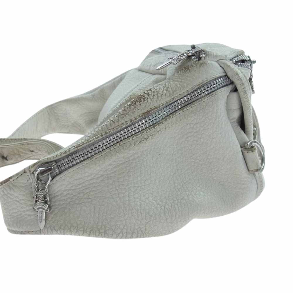 CHROME HEARTS クロムハーツ（原本無） #1 SNAT PACK スナットパック レザー ウエスト ボディ バッグ ロジウム加工 ホワイト系【中古】