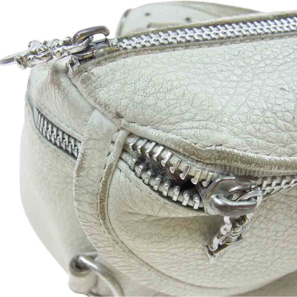 CHROME HEARTS クロムハーツ（原本無） #1 SNAT PACK スナットパック レザー ウエスト ボディ バッグ ロジウム加工 ホワイト系【中古】