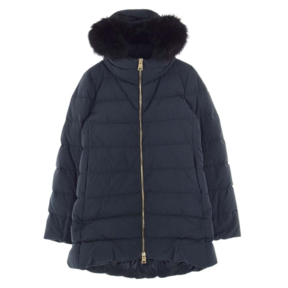 Herno ヘルノ PI0528D 国内正規品 ウェザー生地 フォックスファー ダウン コート グレー系 42【中古】