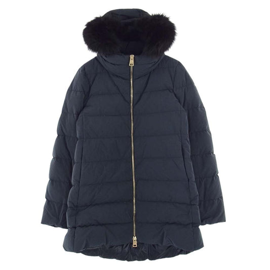 Herno ヘルノ PI0528D 国内正規品 ウェザー生地 フォックスファー ダウン コート グレー系 42【中古】