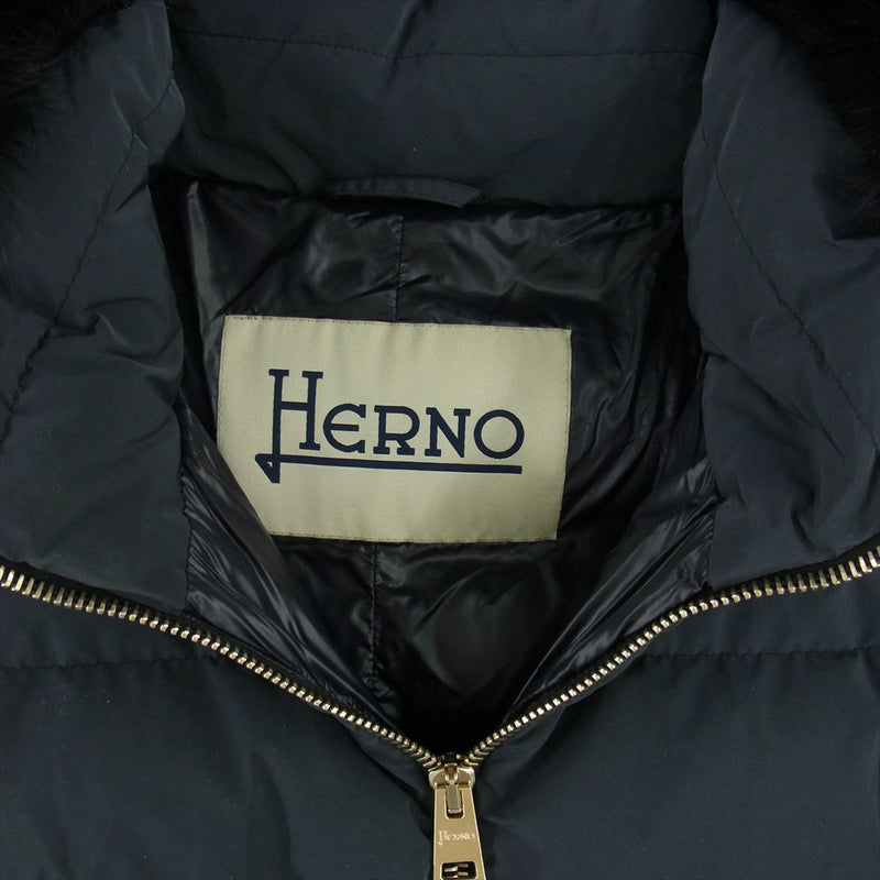 Herno ヘルノ PI0528D 国内正規品 ウェザー生地 フォックスファー ダウン コート グレー系 42【中古】