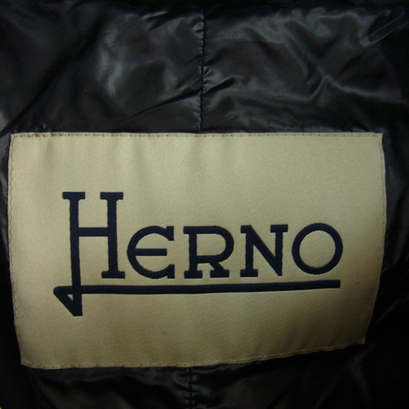 Herno ヘルノ PI0528D 国内正規品 ウェザー生地 フォックスファー ダウン コート グレー系 42【中古】