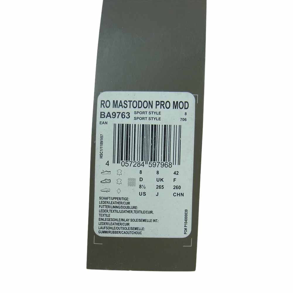 Rick Owens リックオウエンス 16AW BA9763 × adidas RO MASTODON PRO MODEL ハイカット スニーカー ブラック系 26.5cm【中古】