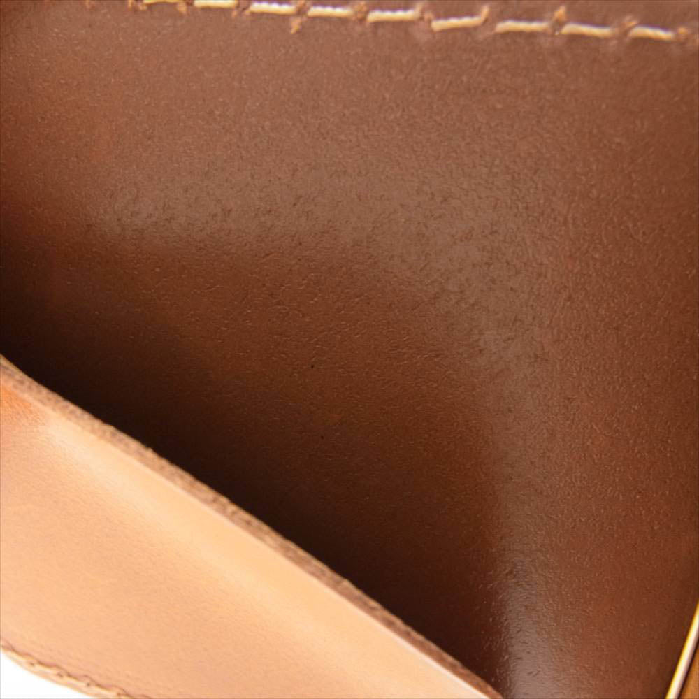 HERZ ヘルツ WS-13H レザー 一枚革の シンプル マネークリップ 財布 ブラウン系【中古】