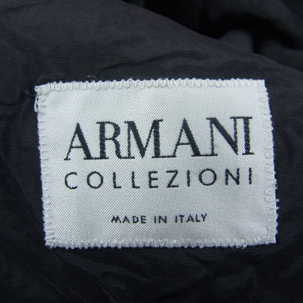 ARMANI COLLEZIONI アルマーニコレッツォーニ 国内正規品 イタリア製 コットン トレンチ コート ブラック系 48【中古】
