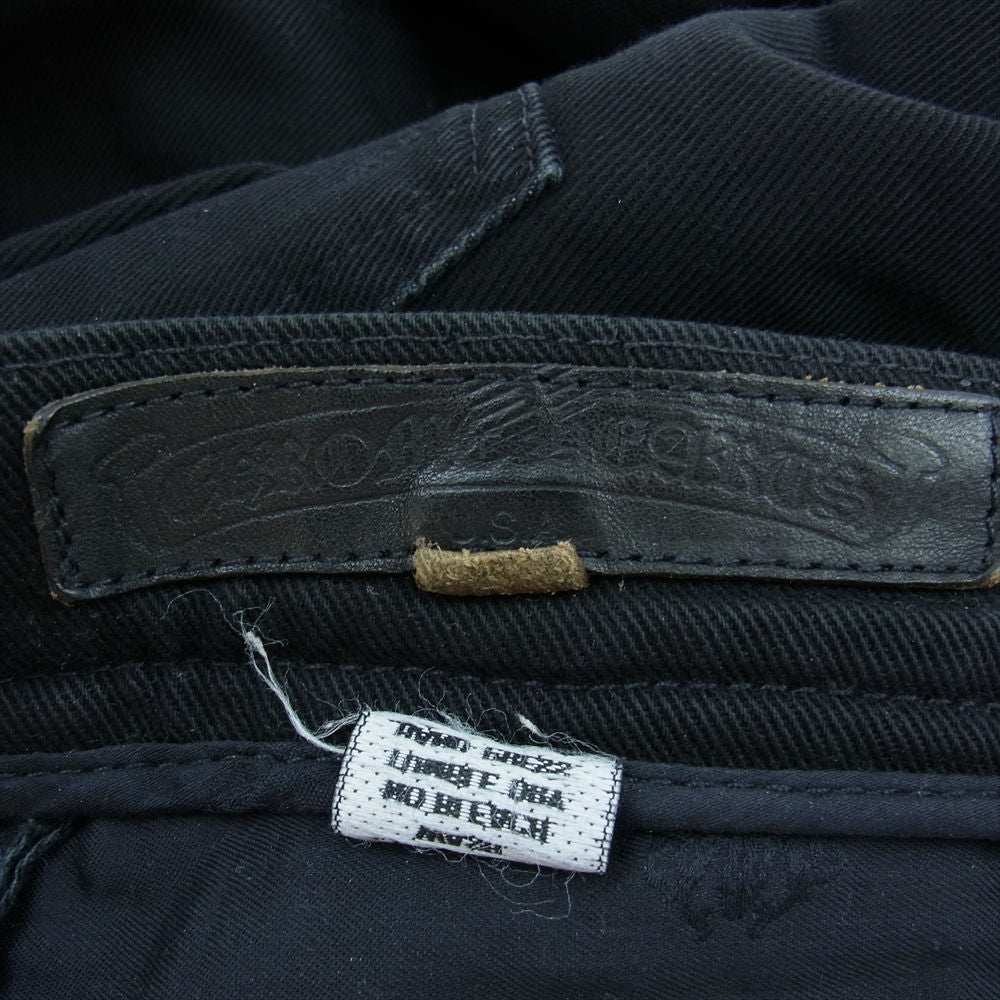 CHROME HEARTS クロムハーツ（原本無） DNM PANTS フレアニー ボタンフライ デニム パンツ ブラック系【中古】
